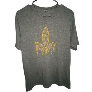 Next Level Apparel Green And Yellow Wax Leaf Graphic Short Sleeve T-Shirt